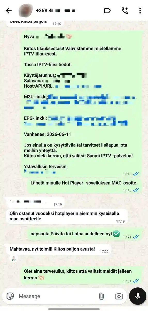 Nordic IPTV kundrecension screenshot