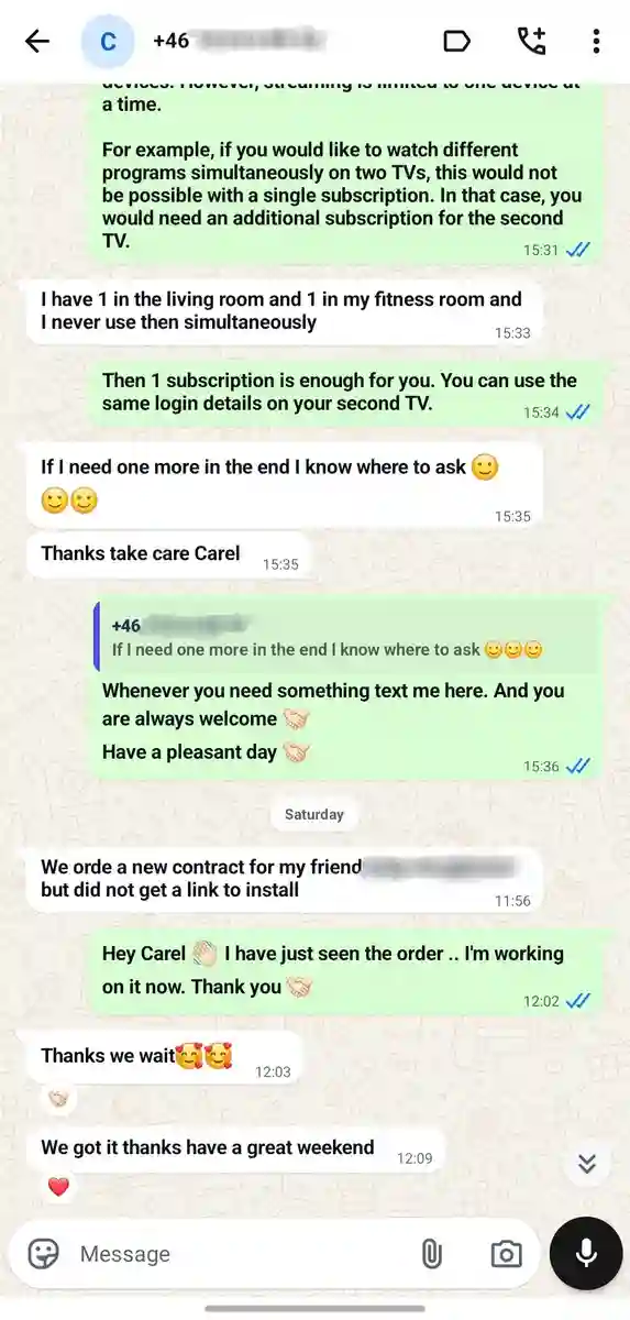 Nordic IPTV recension från kund